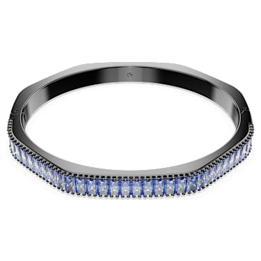 Bracelet-jonc Matrix, Taille baguette, Forme octogonale, Bleu, Métal plaqué ruthénium - Swarovski, 5705776