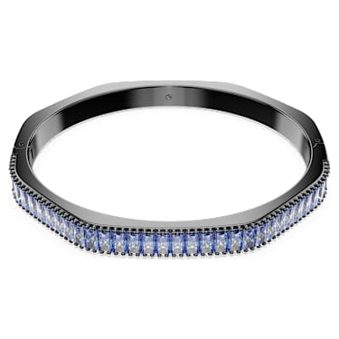 Matrix bangle, Baguette cut, Blue, Ruthenium plated - Swarovski, 5705776