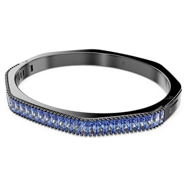 Bracelet-jonc Matrix, Taille baguette, Forme octogonale, Bleu, Métal plaqué ruthénium - Swarovski, 5705776