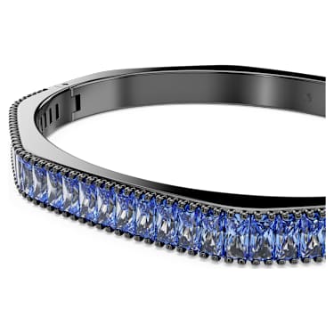 Matrix bangle, Baguette cut, Blue, Ruthenium plated - Swarovski, 5705776