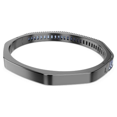 Matrix bangle, Baguette cut, Blue, Ruthenium plated - Swarovski, 5705776