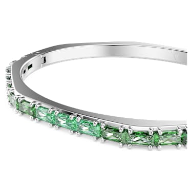 Bracelet-jonc Matrix, Taille baguette, Forme octogonale, Vert, Métal rhodié - Swarovski, 5705785