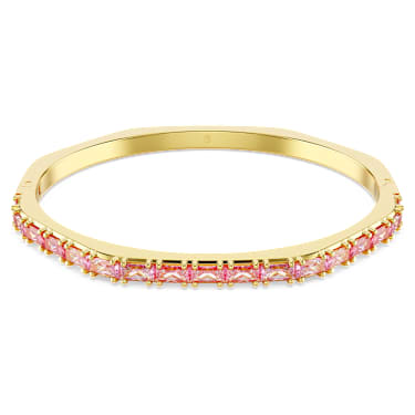 Matrix bangle, Baguette cut, Octagon shape, Pink, Gold-tone plated - Swarovski, 5705791