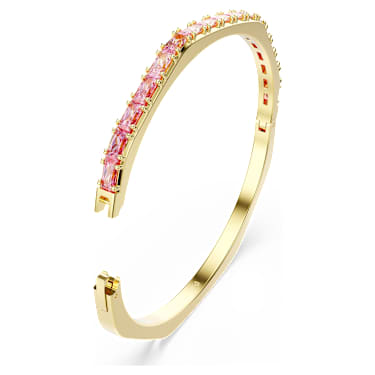 Bracelet-jonc Matrix, Taille baguette, Forme octogonale, Rose, Placage de ton or - Swarovski, 5705791