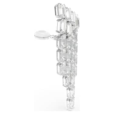 Millenia Ohrclips, Oktagon-Schliff, Chandelier, Weiß, Rhodiniert - Swarovski, 5705796