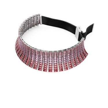 Matrix choker, Baguette cut, Pink, Rhodium plated - Swarovski, 5705800