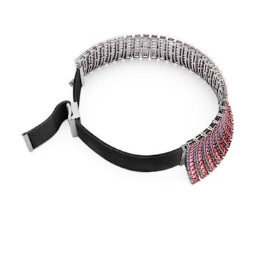 Matrix 頸鍊, 長方形切割, 粉紅色, 鍍白金色 - Swarovski, 5705800