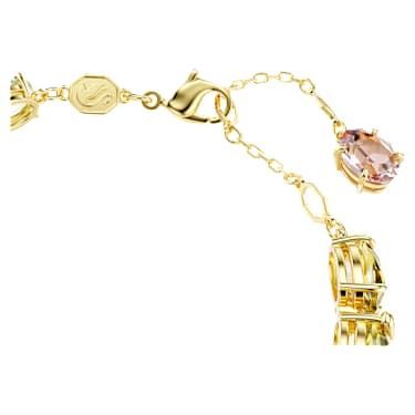 Gema Tennis bracelet, Mixed cuts, Multicoloured, Gold-tone plated - Swarovski, 5705808