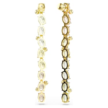 Gema Hängande örhängen, Asymmetrisk design, Blandade slipningar, Långa, Flerfärgade, 18K guldfinish - Swarovski, 5705809