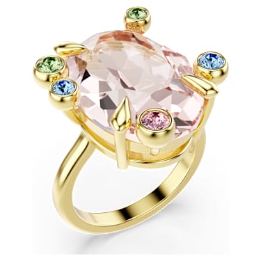 Gema ring, Set (3), Mixed cuts, Multicolored, 18K gold finish - Swarovski, 5705811