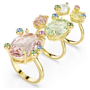 Anillo Gema, Conjunto (3), Tallas mixtas, Multicolor, Acabado en oro de 18 quilates - Swarovski, 5705812