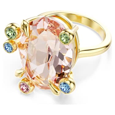 Gema ring, Set (3), Mixed cuts, Multicoloured, Gold-tone plated - Swarovski, 5705812