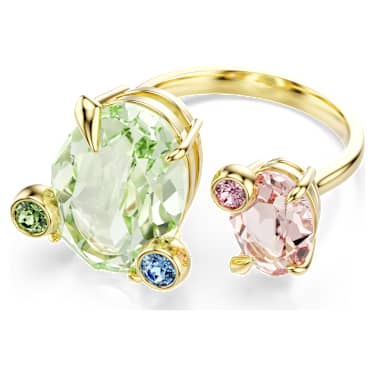 Anel Gema, Conjunto (3), Combinação de lapidações, Multicor, Acabamento em ouro de 18 quilates - Swarovski, 5705812