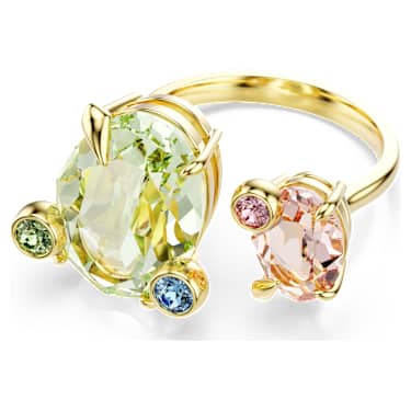 Gema ring, Set (3), Mixed cuts, Multicoloured, Gold-tone plated - Swarovski, 5705812