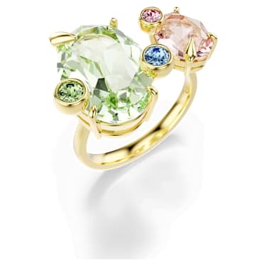 Prstan Gema, Komplet (3), Mešani rezi, Večbarven, V videzu 18-karatnega zlata - Swarovski, 5705812