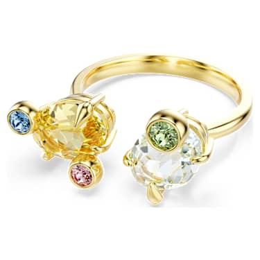 Gema ring, Set (3), Mixed cuts, Multicoloured, Gold-tone plated - Swarovski, 5705812