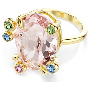 Anello Gema, Set (3), Taglio misto, Multicolore, Finitura oro 18K - Swarovski, 5705814