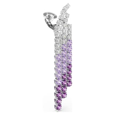Matrix 클립 이어링, 컬러 그라데이션, 라운드 컷, 퍼플, 로듐 플래팅 - Swarovski, 5705831