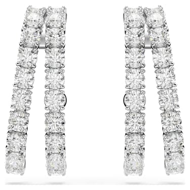 Matrix ear cuffs, Round cut, White, Rhodium plated - Swarovski, 5705835