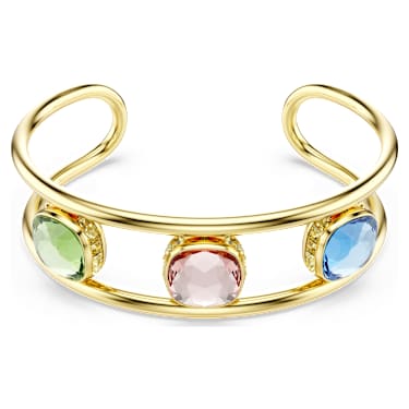Brazalete Chroma, Talla cojin, Multicolor, Baño tono oro - Swarovski, 5705836