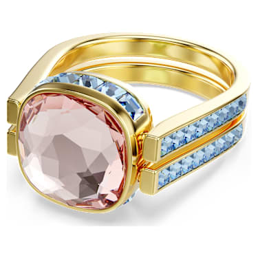 Chroma 戒指, 枕形切割, 彩色, 鍍金色色調 - Swarovski, 5706304