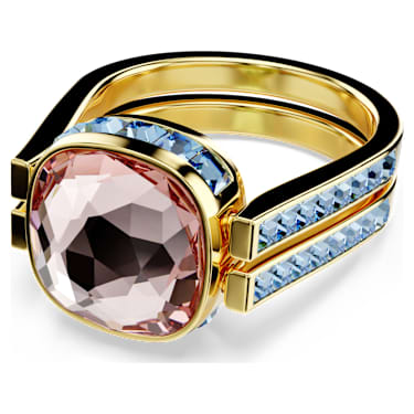 Chroma 戒指, 枕形切割, 彩色, 鍍金色色調 - Swarovski, 5706306
