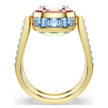 Chroma 戒指, 枕形切割, 彩色, 鍍金色色調 - Swarovski, 5706306