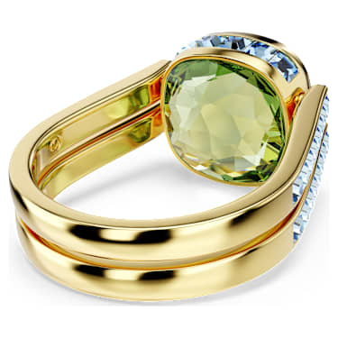 Chroma 戒指, 枕形切割, 彩色, 鍍金色色調 - Swarovski, 5706306