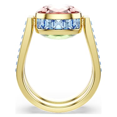 Chroma 링, 쿠션 컷, 멀티컬러, 18K 골드 피니시 - Swarovski, 5706307