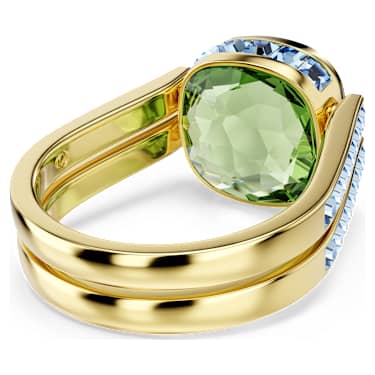 Chroma 링, 쿠션 컷, 멀티컬러, 18K 골드 피니시 - Swarovski, 5706307