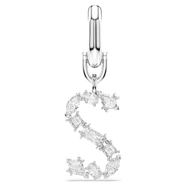 Symbolica charm, S, White, Rhodium plated - Swarovski, 5706331