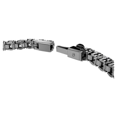Pulseira Matrix Tennis, Lapidação redonda, Cinzenta, Lacada a ródio - Swarovski, 5706561