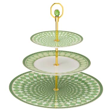 Poličnik Signum, Porcelan, Večji, Zelen - Swarovski, 5706881