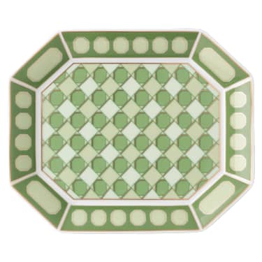 Signum Tablett, Porzellan, Klein, Grün - Swarovski, 5706887