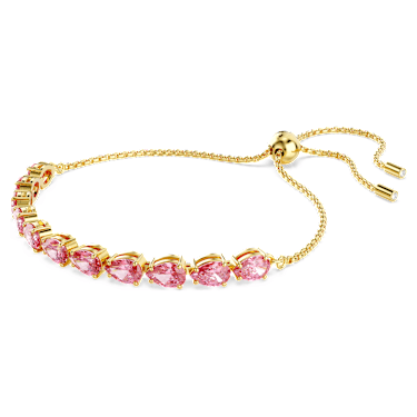 Matrix Armband, Tropfenschliff, Rosa, Goldlegierungsschicht - Swarovski, 5707187