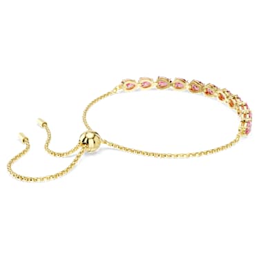 Bransoletka Matrix, Szlif gruszkowy, Różowa, Wykończenie z 18-karatowego złota - Swarovski, 5707187