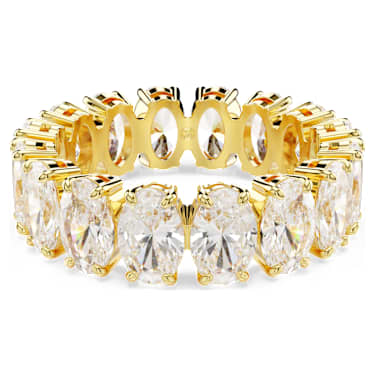 Matrix ring, Oval cut, White, Gold-tone plated - Swarovski, 5707189