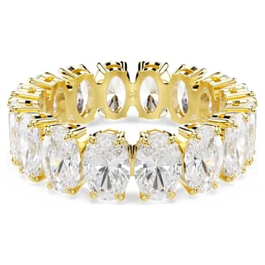 Matrix ring, Oval cut, White, 18K gold finish - Swarovski, 5707189