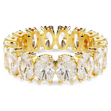 Matrix ring, Oval cut, White, Gold-tone plated - Swarovski, 5707189