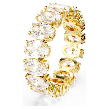 Matrix ring, Oval cut, White, Gold-tone plated - Swarovski, 5707189