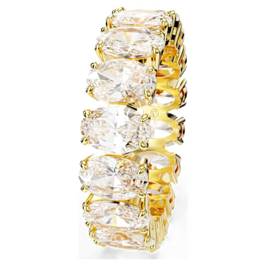 Matrix ring, Oval cut, White, Gold-tone plated - Swarovski, 5707189