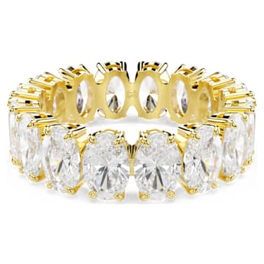 Matrix ring, Oval-slijpvorm, Wit, ‎18k gouden afwerking - Swarovski, 5707192