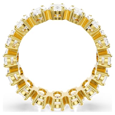 Matrix 戒指, 橢圓形切割, 白色, 鍍金（金色飾面） - Swarovski, 5707192