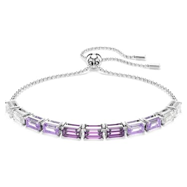 Matrix Tennis 브레이슬릿, 바게트 컷, 퍼플, 로듐 플래팅 - Swarovski, 5707199