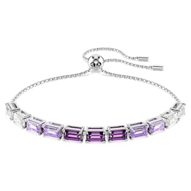 Matrix Tennis 브레이슬릿, 바게트 컷, 퍼플, 로듐 플래팅 - Swarovski, 5707199