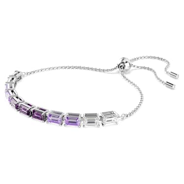Matrix Armband, Baguette-Schliff, Violett, Rhodiniert - Swarovski, 5707199