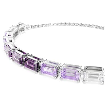 Matrix Tennis 브레이슬릿, 바게트 컷, 퍼플, 로듐 플래팅 - Swarovski, 5707199