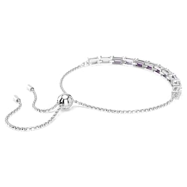 Náramek Matrix, Bagetový výbrus, Fialová, Pokoveno rhodiem - Swarovski, 5707199