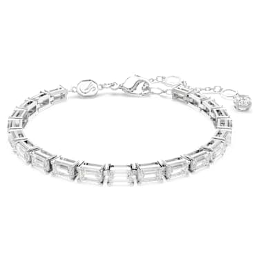Matrix Tennis 브레이슬릿, 바게트 컷, 화이트, 로듐 플래팅 - Swarovski, 5707200