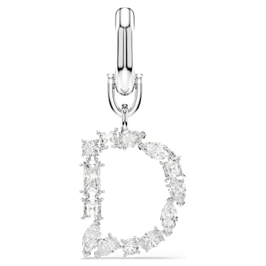 Charm Symbolica, D, Bianco, Placcato rodio - Swarovski, 5707222